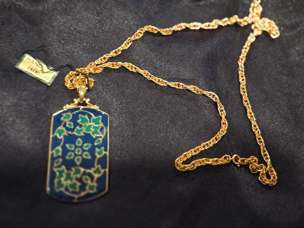 Vintage 1950s cloisonne Thailand necklace